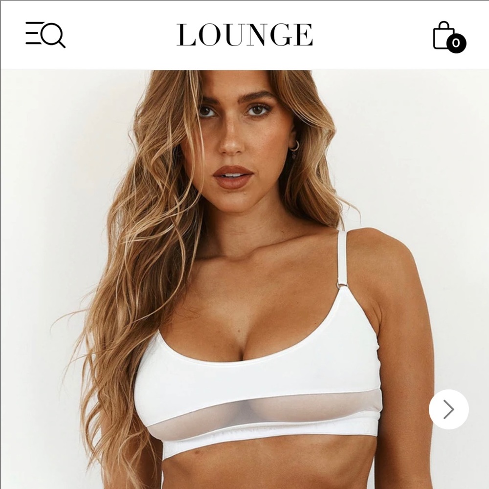 Lounge Underwear white mesh lingerie set MEDIUM